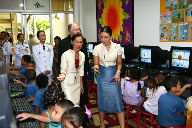 HRH visits Mercy kids in their computer centre